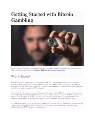 getting started with bitcoin gambling