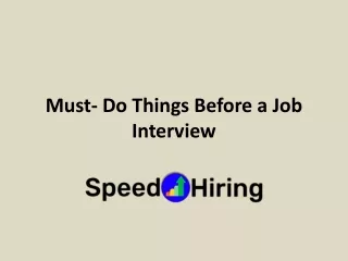 Must- do things before a job interview