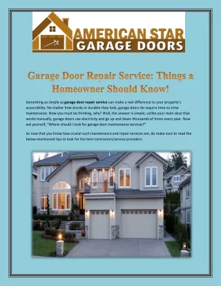 Get The Best Garage Door Repair Services In Torrance
