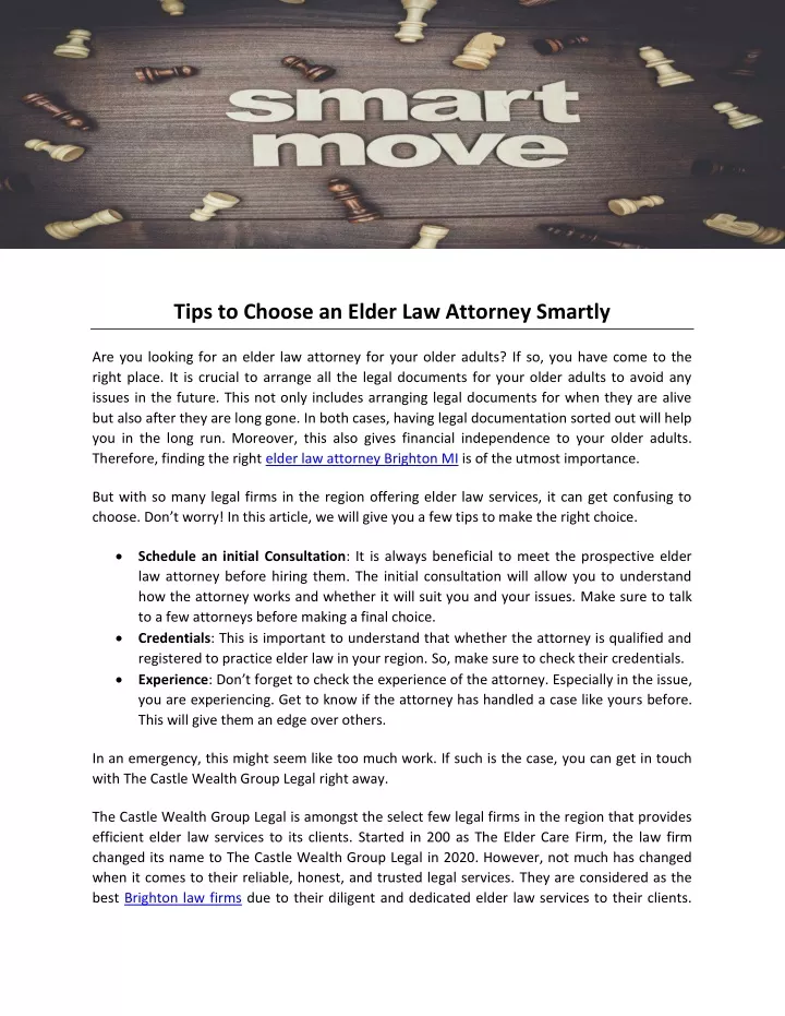 tips to choose an elder law attorney smartly