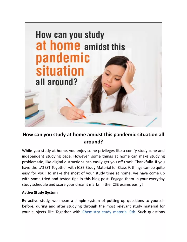 how can you study at home amidst this pandemic