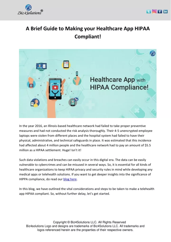 a brief guide to making your healthcare app hipaa