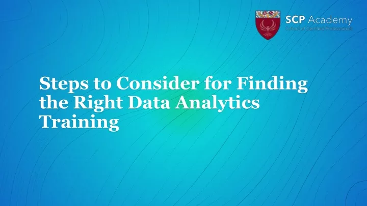 steps to consider for finding the right data