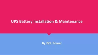 ups battery installation maintenance