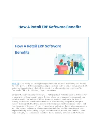 How A Retail ERP Software Benefit- solutiondot.com