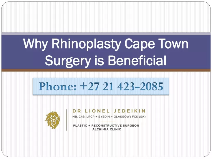 why rhinoplasty cape town surgery is beneficial