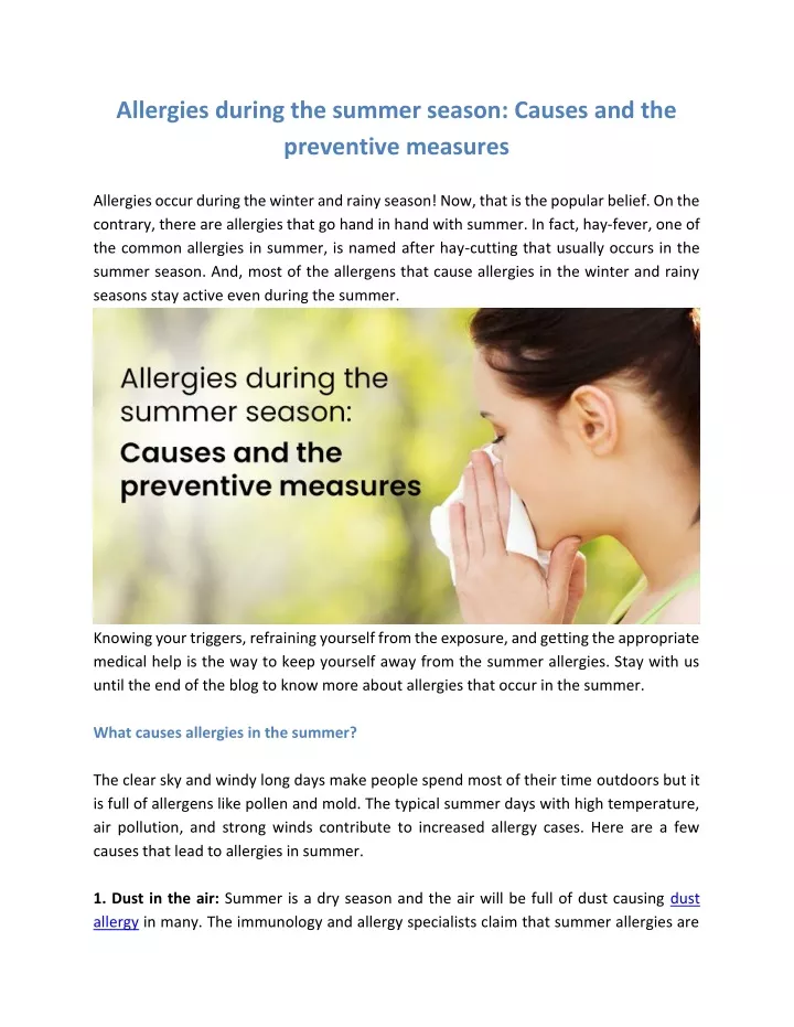 allergies during the summer season causes