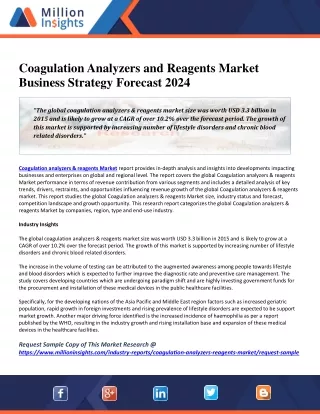 coagulation analyzers and reagents market