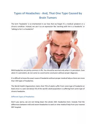types of headaches and that one type caused