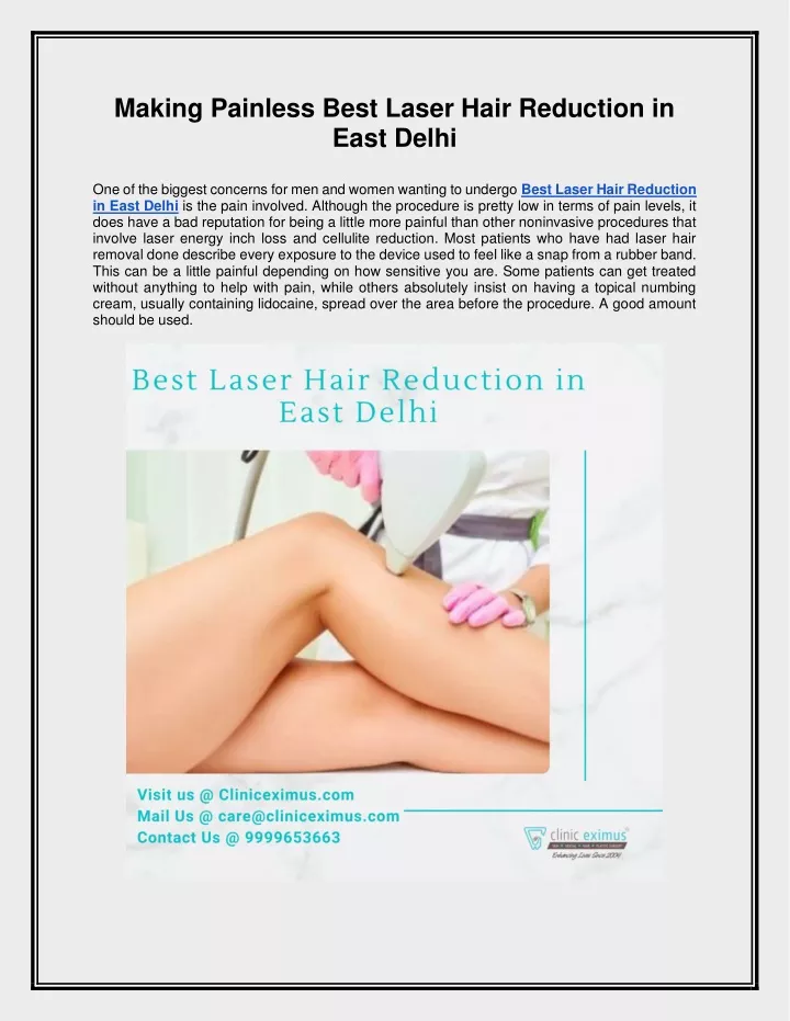 making painless best laser hair reduction in east