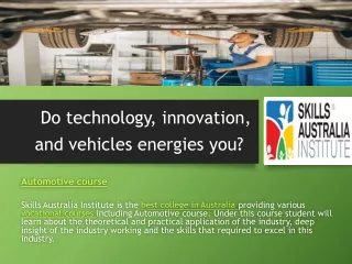 Best Automotive Course in Australia