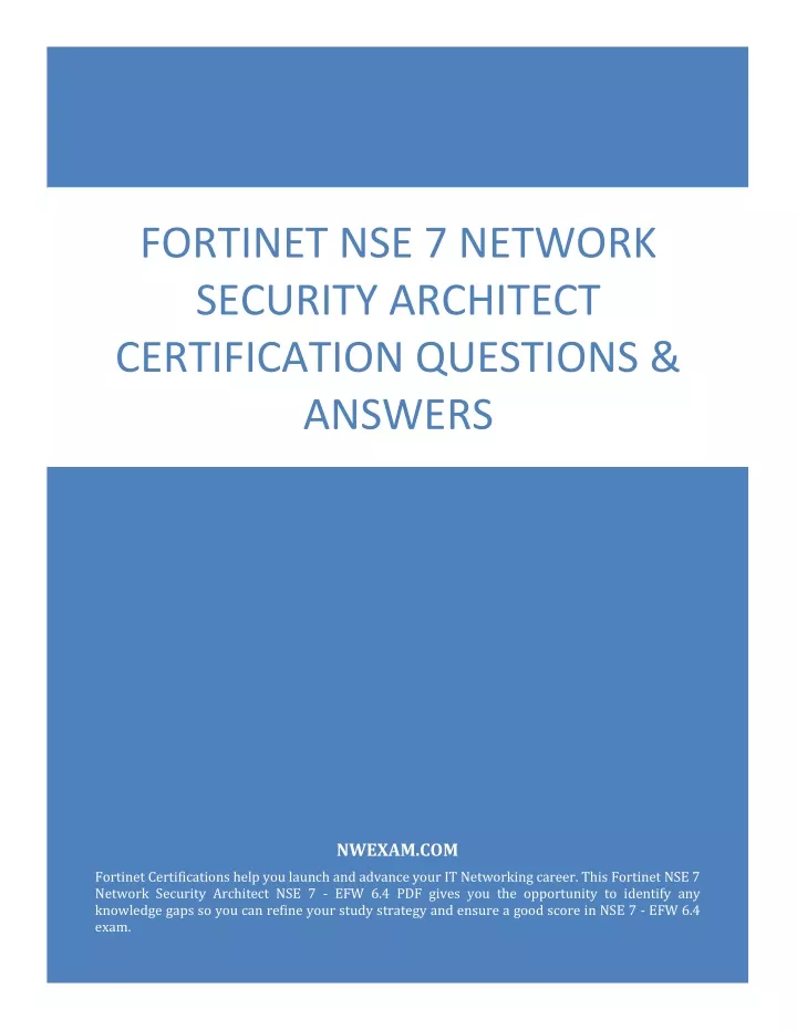 fortinet nse 7 network security architect