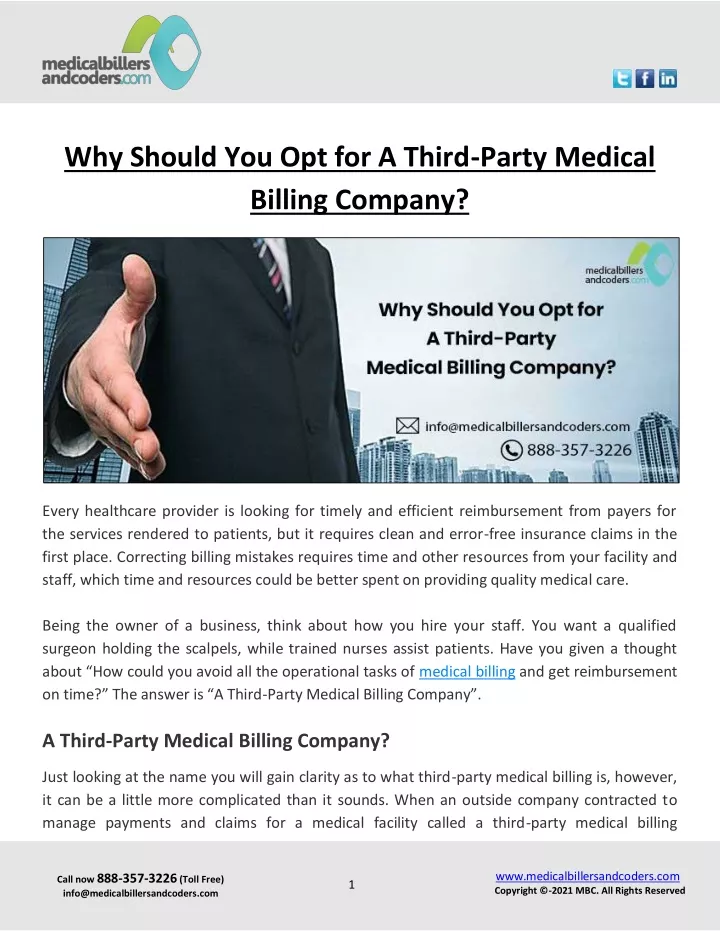 why should you opt for a third party medical