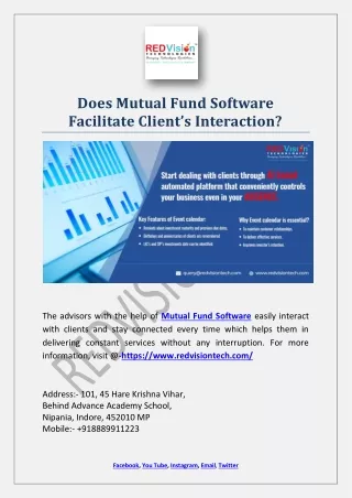 does mutual fund software facilitate client