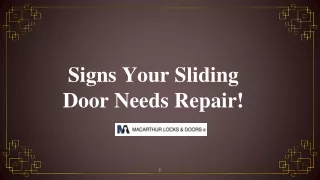 Signs Your Sliding Door Needs Repair - PDF