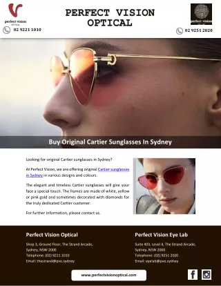 Buy Original Cartier Sunglasses In Sydney