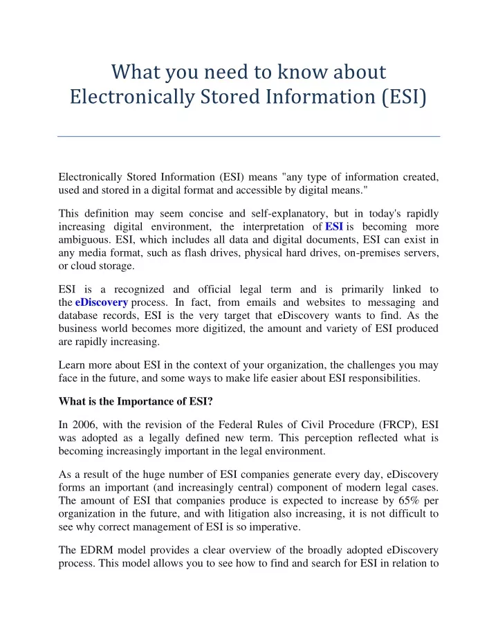 what you need to know about electronically stored