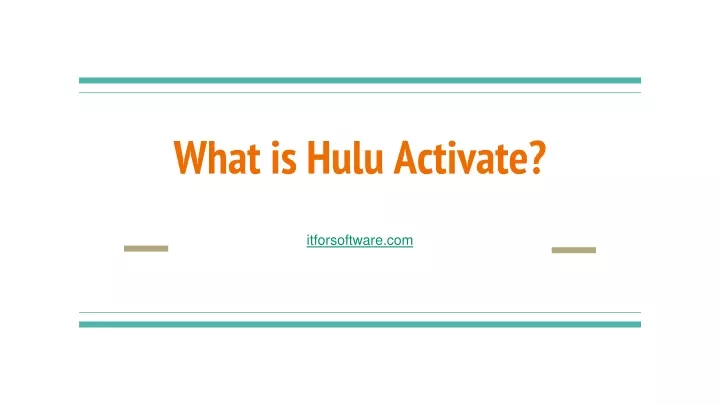 what is hulu activate