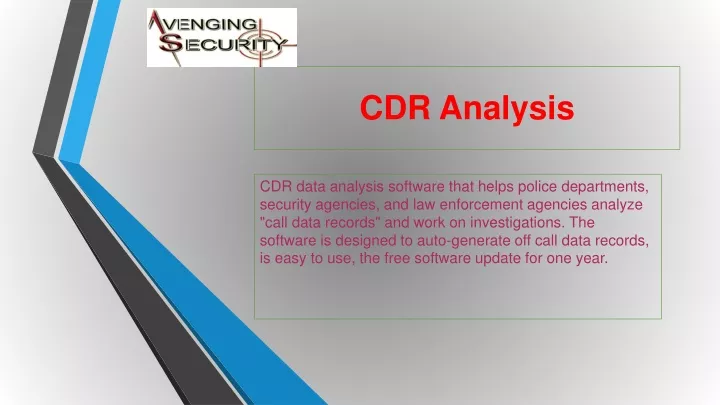 cdr analysis