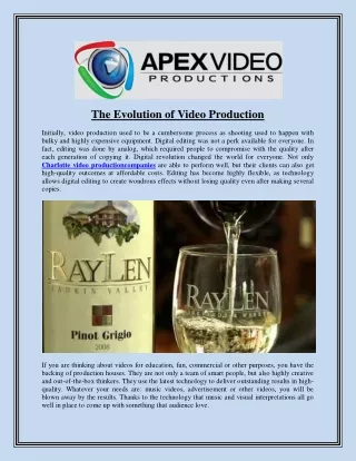 the evolution of video production