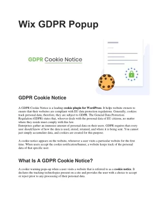 Wix GDPR Popup