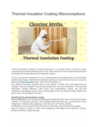 thermal insulation coating misconceptions