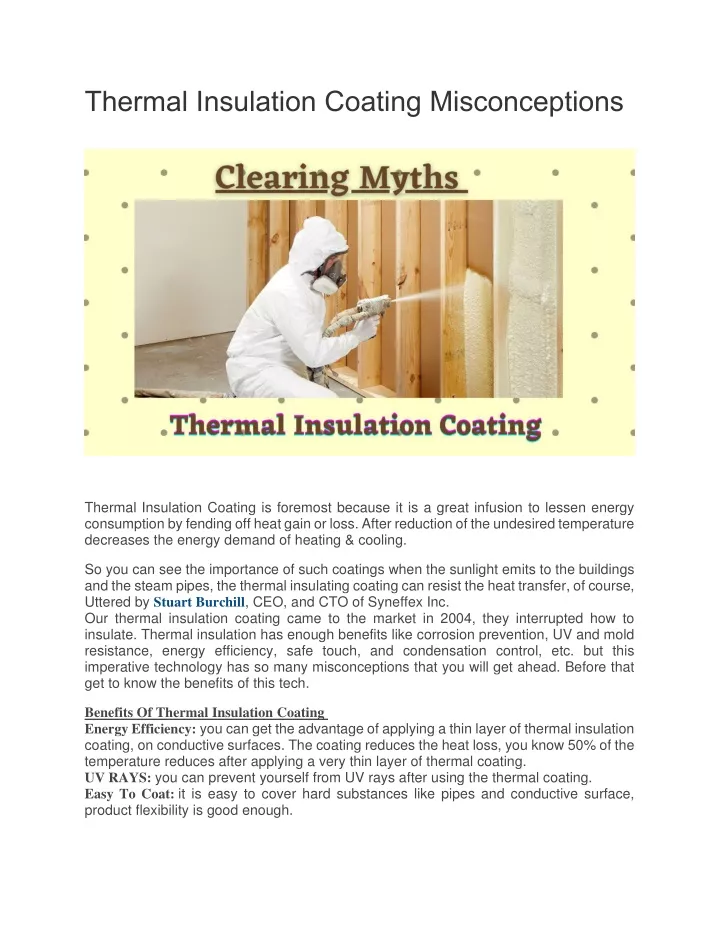 thermal insulation coating misconceptions