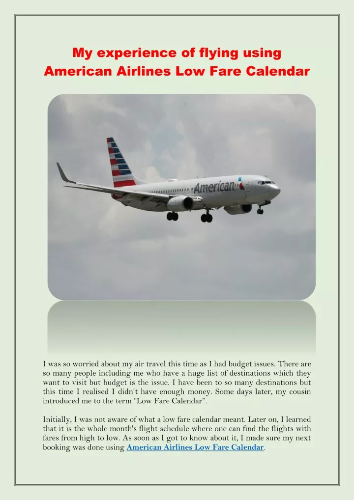 my experience of flying using american airlines