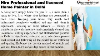Professional and Certified Home Painter in Delhi