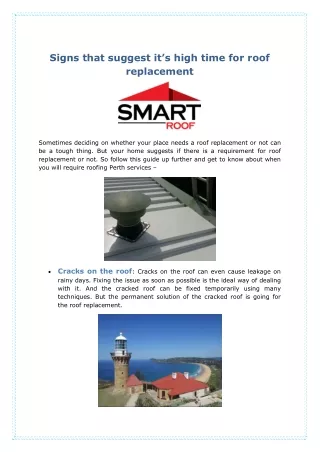 Signs that suggest it’s high time for roof replacement
