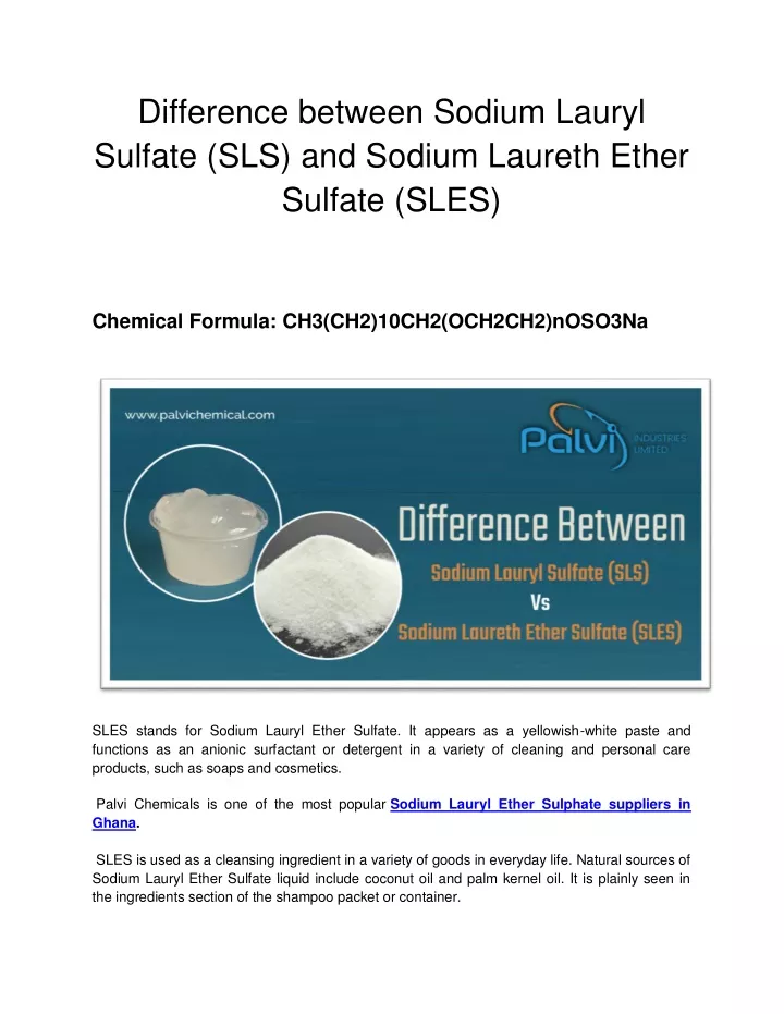 difference between sodium lauryl sulfate