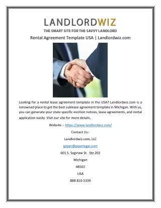 Rental Agreement Template USA  Landlordwiz.com-converted