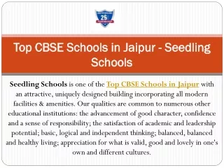 Top CBSE Schools in Jaipur - Seedling Schools