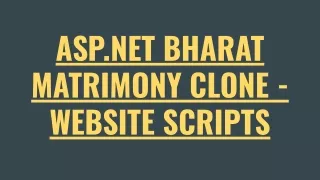 asp net bharat matrimony clone website scripts