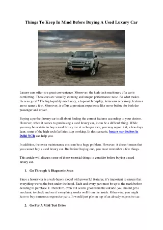 things to keep in mind before buying a used