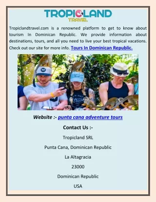 Tours In Dominican Republic abhi