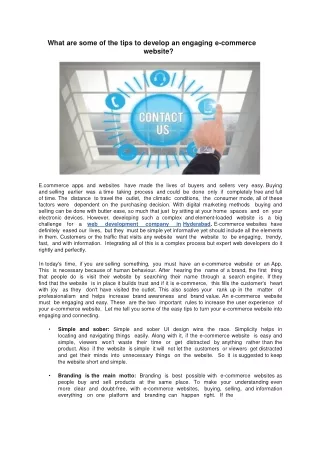what are some of the tips to develop an engaging