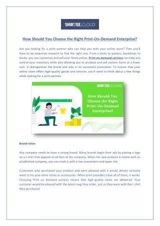 How Should You Choose the Right Print-On-Demand Enterprise?