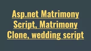 asp net matrimony script matrimony clone wedding script