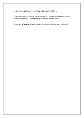 best seo company california search engine