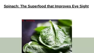 Spinach The Superfood that Improves Eye Sight