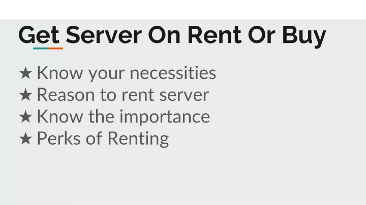 get server on rent or buy