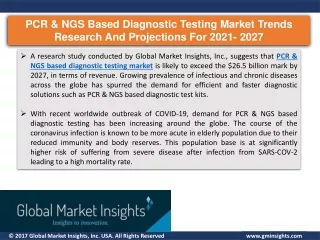 PCR & NGS based diagnostic testing market trends research and projections for 20