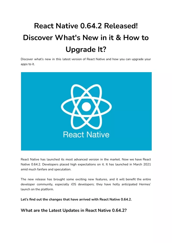 react native 0 64 2 released discover what