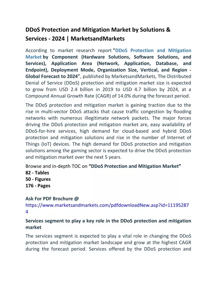 ddos protection and mitigation market