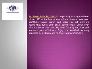 dr froeb india pvt ltd has supplying forming