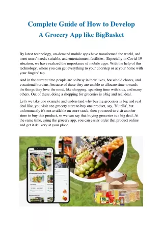 complete guide of how to develop a grocery