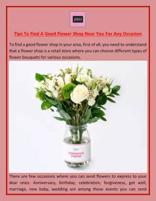 Tips To Find A Good Flower Shop Near You For Any Occasion