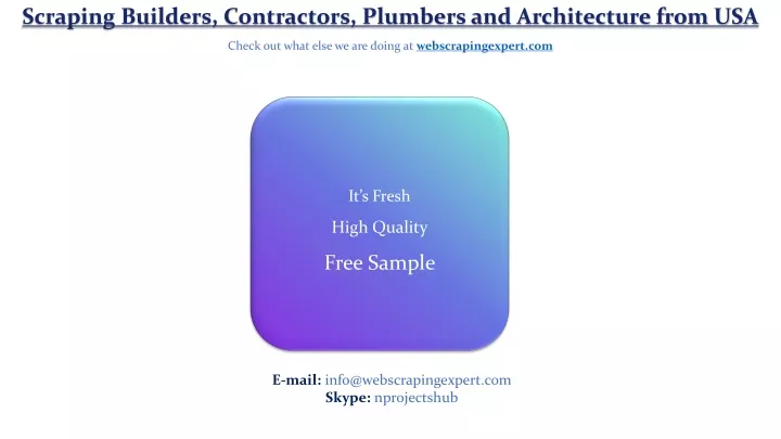 scraping builders contractors plumbers