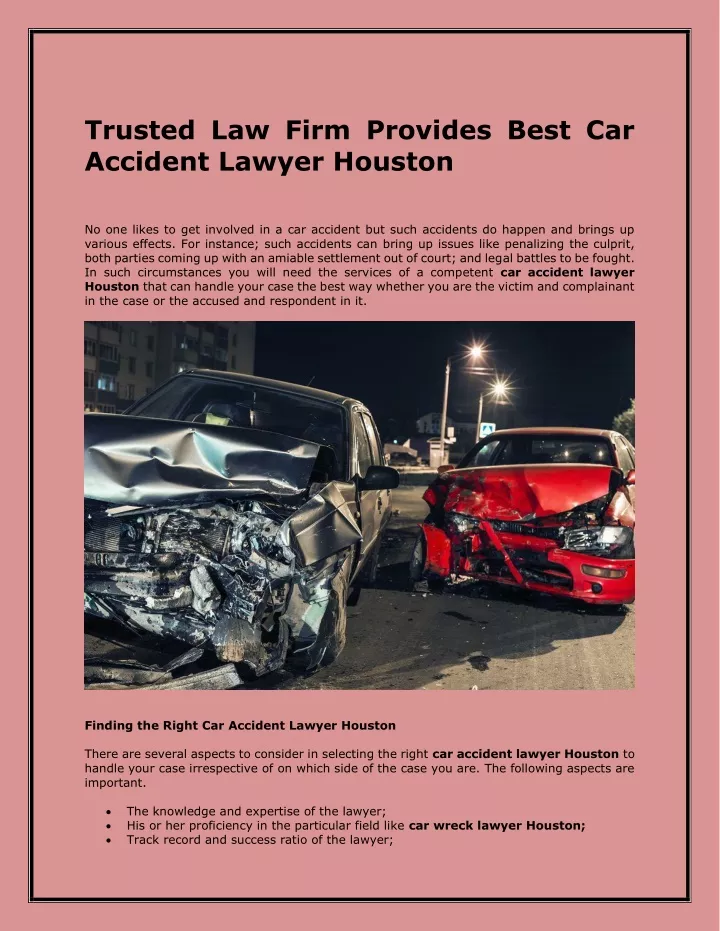 trusted law firm provides best car accident